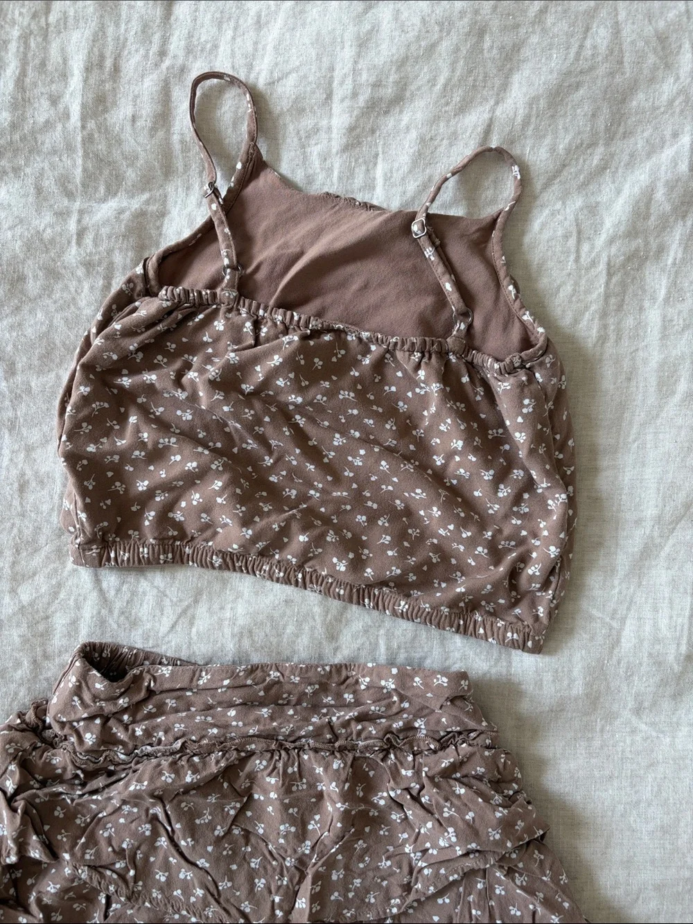 abercrombie kids brown floral two-piece set